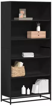 vidaXL B&uuml;cherregal Schwarz 80,5x35x170,5cm Holzwerkstoff (3300855)