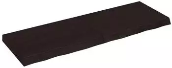 vidaXL Wandregal Massivholz Eiche behandelt Dunkelbraun 120x40x(2-6)cm (363815)