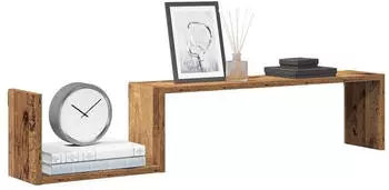 vidaXL Wandregale 2 Stk. Altholz-Optik 100x15x20cm Holzwerkstoff (856612)