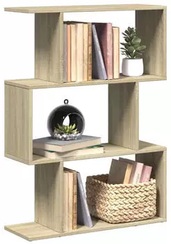vidaXL Raumteiler-B&uuml;cherregal 3 F&auml;cher Sonoma-Eiche 70x24x97cm (858113)