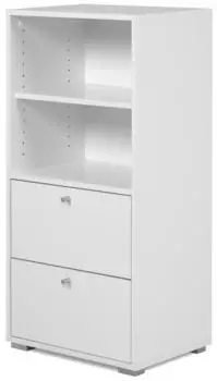 Furn.Design Fidan Standregal mit Schubladen, weiß, 46x97cm (GE1933)