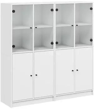 vidaXL B&uuml;cherregal mit T&uuml;ren Holzwerkstoff 136x37x142cm (3206524)