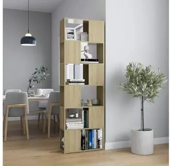 vidaXL B&uuml;cherregal Raumteiler Sonoma-Eiche 60x24x186cm Holzwerkstoff (809101)