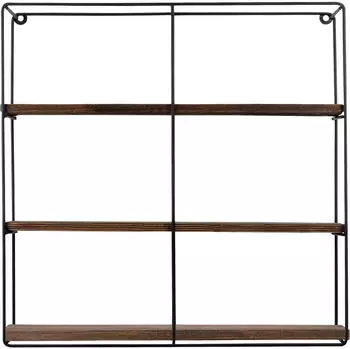 Hanah Home CM-011-SRK Wandregal Set 3-teilig, Fichtenholz & Metall, Schwarz Walnuss, 60x14cm (491CRT1111)