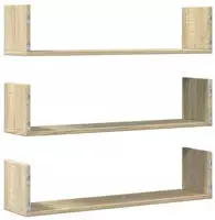 vidaXL Wandregale 3 Stk. Sonoma-Eiche 80x18x18 cm Holzwerkstoff