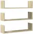 vidaXL Wandregale 3 Stk. Sonoma-Eiche 80x18x18cm Holzwerkstoff (853292)