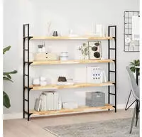 vidaXL Schweberegale 3 Stk. 160x20x4 cm Massivholz Akazie Unbehandelt