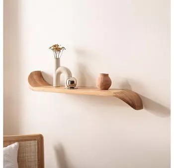 Finebuy Wandregal Mango Massivholz geschwungen 80cm (FB74703)