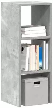 vidaXL B&uuml;cherregal Stapelbar Holzwerkstoff Betongrau 30x30x80cm (858809)