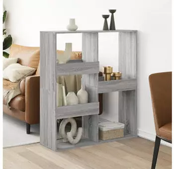 vidaXL B&uuml;cherregal Raumteiler Holzwerkstoff Grau Sonoma 100x33x115cm (3309551)
