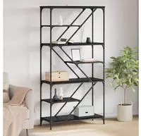 vidaXL B&uuml;cherregal Schwarz Eichen-Optik 91 x 36 x 176 cm Holzwerkstoff