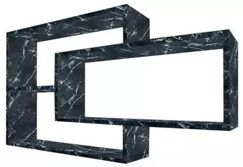 byMM Karo Wandregal Schweberegal Holz, Marmor Schwarz (4260360018817)