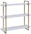 Mendler HWC-K78 Wandregal Massivholz Industrial 3 Böden 60x60x18cm weiß/gold (98631)