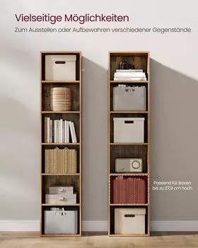 Vasagle B&uuml;cherregal 6 Ebenen, 24x40x178,5cm, Vintagebraun