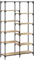 vidaXL B&uuml;cherregal Sonoma Eiche 100x32x170 cm Holzwerkstoff und Eisen