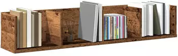 vidaXL CD-Wandregal Altholz-Optik 4 F&auml;cher 100x18x18cm Holzwerkstoff (855950)