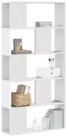 vidaXL B&uuml;cherregal 5 B&ouml;den Wei&szlig; 80,5x23,5x162,5 cm Holzwerkstoff