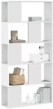 vidaXL B&uuml;cherregal 5 B&ouml;den Holzwerkstoff Wei&szlig; 80,5x23,5x162,5cm (852771)