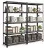 Songmics Standregal 5 Ablagen verstellbar 50x100x200cm Greige-Schwarz (GLR050B21)