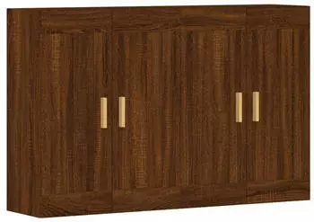vidaXL Wandschr&auml;nke 2er-Set Braun Eichen-Optik Holzwerkstoff (3197904)