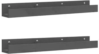 vidaXL Wandregal 2er-Set 80x12x9cm Massivholz Kiefer Grau (823591)