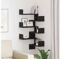 vidaXL Wandregal 2 pcs Schwarz Eichen-Optik 40 x 40 x 49,5 cm