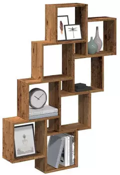 vidaXL W&uuml;rfelregal Wandmontage Altholz-Optik 90x15x119,5cm (856596)