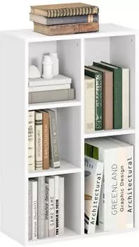 HomCom Bücherregal 5 Fächer, 50x24x80cm, weiß (836-597V00WT)