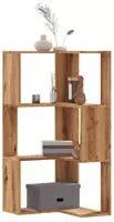 vidaXL Eck-B&uuml;cherregal 3 B&ouml;den Artisan-Eiche 50x50x102cm Holzwerkstoff