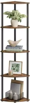 Songmics Eckregal 5 Ebenen 38,3x27x139cm Vintagebraun (LBC610K01)