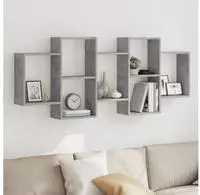 vidaXL Wandregal Betongrau 159x18x65 cm Holzwerkstoff