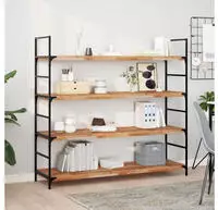vidaXL Schweberegale 3 Stk. 140x40x4 cm Massivholz Akazie &Ouml;lbehandelt