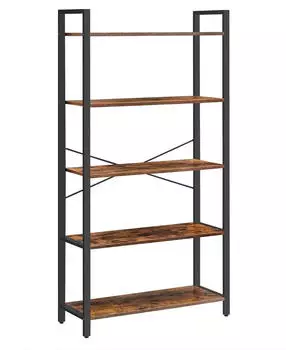 Vasagle B&uuml;cherregal 5 Ebenen Industrie-Design 30x80x153cm vintagebraun-schwarz (LLS081B01)