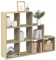 vidaXL Raumteiler-B&uuml;cherregal 3 Stufen Sonoma-Eiche 137,5x29x103,5 cm