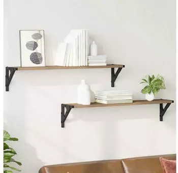 vidaXL Wandregale 2er-Set Artisan-Eiche 80x15x15,5cm Holzwerkstoff
