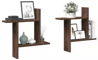 vidaXL Wandregale 2 Stk. Braun Eichen-Optik 50x12x50 cm Holzwerkstoff
