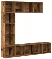 vidaXL B&uuml;cherschr&auml;nke 3 St&uuml;ck Altholz Holzwerkstoffe