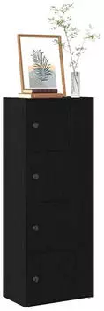vidaXL B&uuml;cherregal Holzwerkstoff Schwarz Eichen-Optik 40x24x102cm (860374)