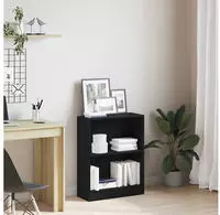 vidaXL B&uuml;cherregal Schwarz Eichen-Optik 60 x 24 x 76 cm Holzwerkstoff