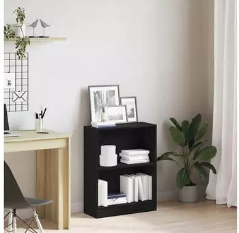 vidaXL B&uuml;cherregal Schwarz Eichen-Optik 60x24x76cm Holzwerkstoff (862001)