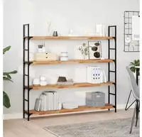 vidaXL Schweberegale 3 Stk. 120x20x4 cm Massivholz Akazie &Ouml;lbehandelt