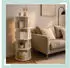 Relaxdays Bücherregal Drehregal Weiß, Holzwerkstoff, 40x128x40cm (10051423_49)