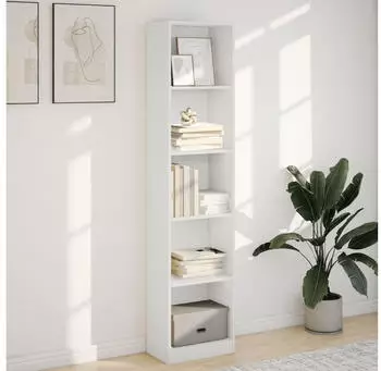 vidaXL B&uuml;cherregal Wei&szlig; Holzwerkstoff 40x24x176cm (857792)