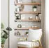 vidaXL Wandregal 80x10x6cm Massivholz Eiche Unbehandelt (363538)
