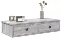 vidaXL Wandregal mit Schubladen Grau Sonoma 80x31x17 cm Holzwerkstoff