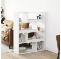 vidaXL Raumteiler Wei&szlig; 100x33x125,5 cm Holzwerkstoff