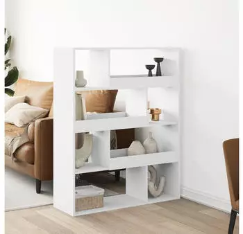 vidaXL B&uuml;cherregal Raumteiler Holzwerkstoff Wei&szlig; 100x33x125,5cm (3309483)