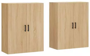 vidaXL Wandschr&auml;nke 2 Stk. Sonoma-Eiche 69,5x34x90cm (3195630)