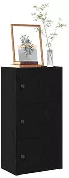 vidaXL B&uuml;cherregal Schwarz Eichen-Optik 40x24x77cm Holzwerkstoff (860365)