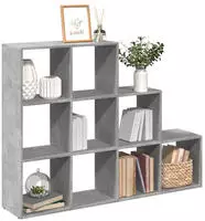 vidaXL Raumteiler-B&uuml;cherregal 3 Stufen Betongrau 137,5x29x103,5 cm